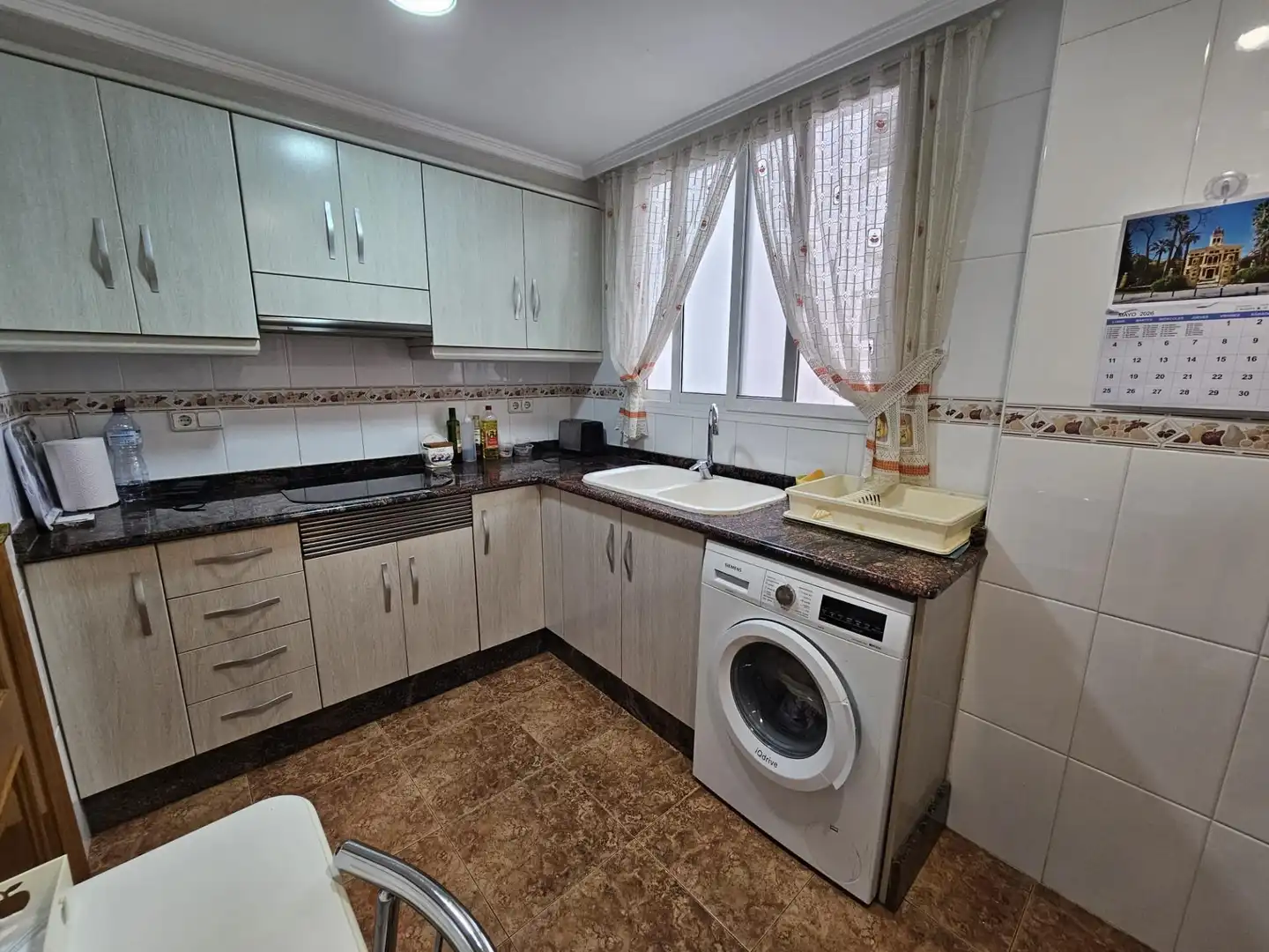 Kitchen of Flat for sale in Valencia  with Air Conditioner, Furnished and Balcony