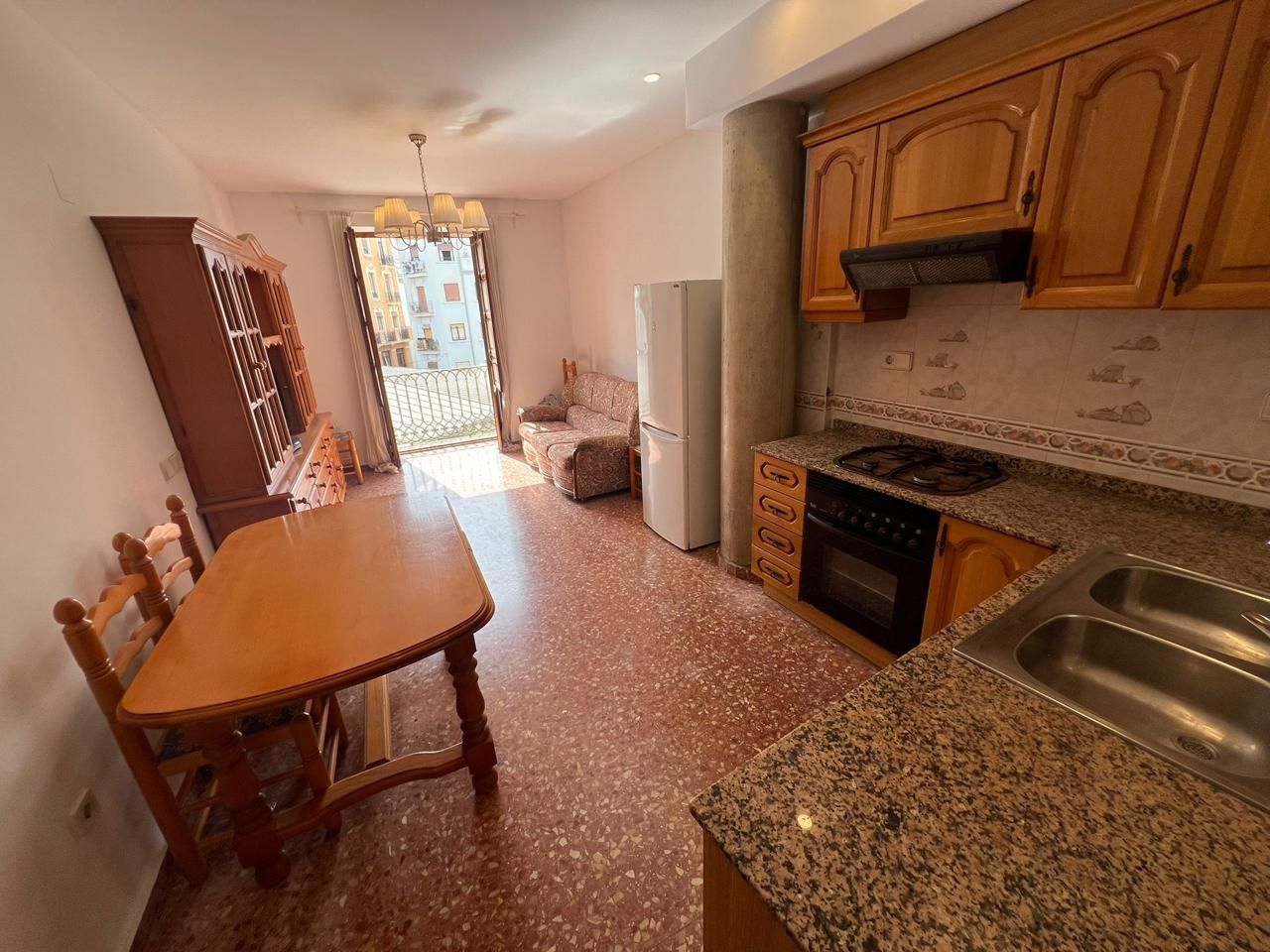 Kitchen of Flat to rent in  Valencia Capital  with Furnished and Balcony