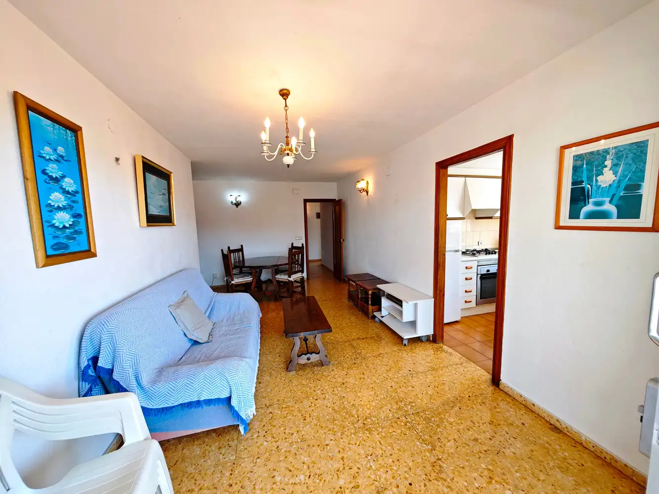 Living room of Flat for sale in Calpe / Calp  with Terrace, Furnished and Oven