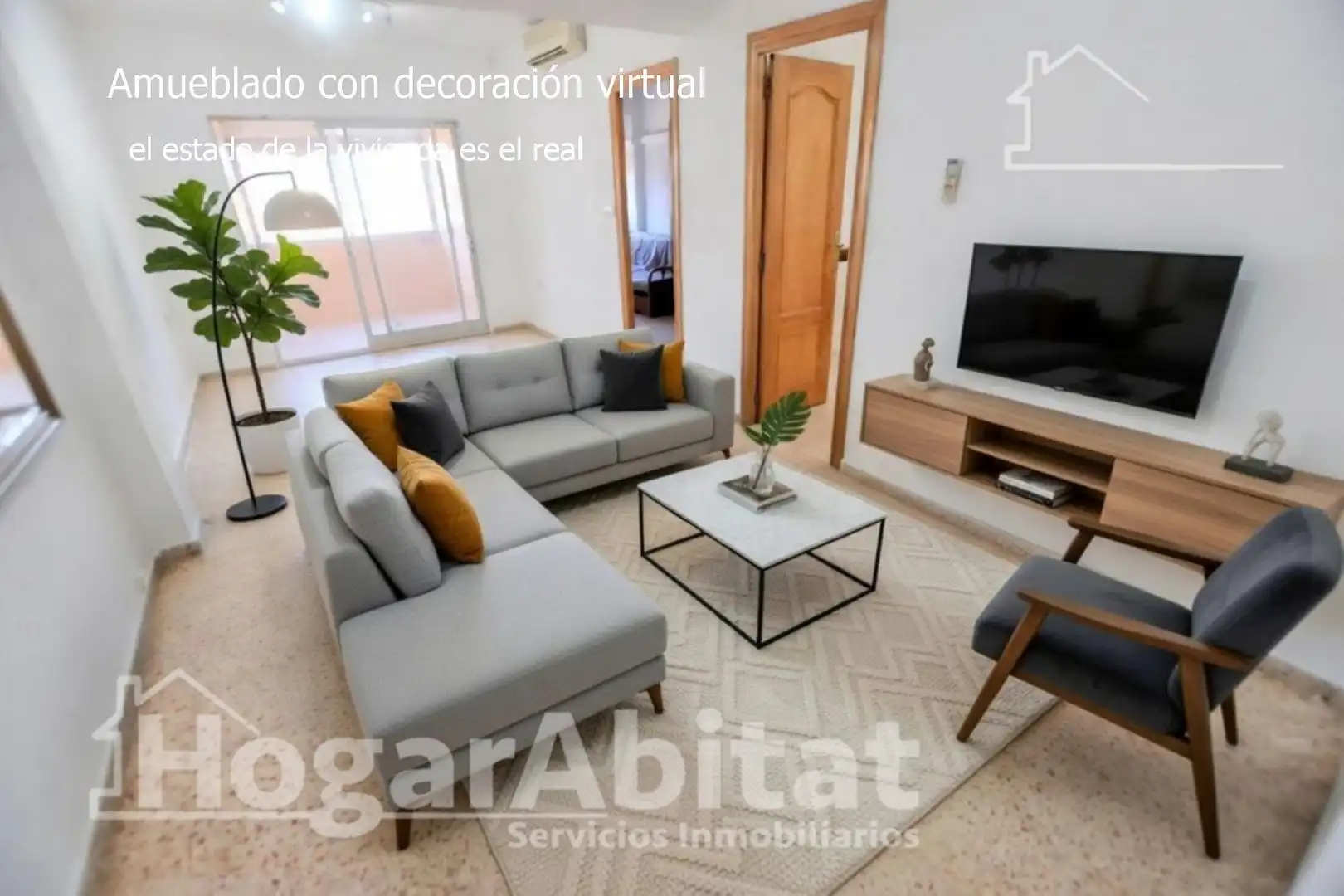 Sala de estar de Piso en venta en Aldaia con Aire acondicionado, Calefacción y Amueblado