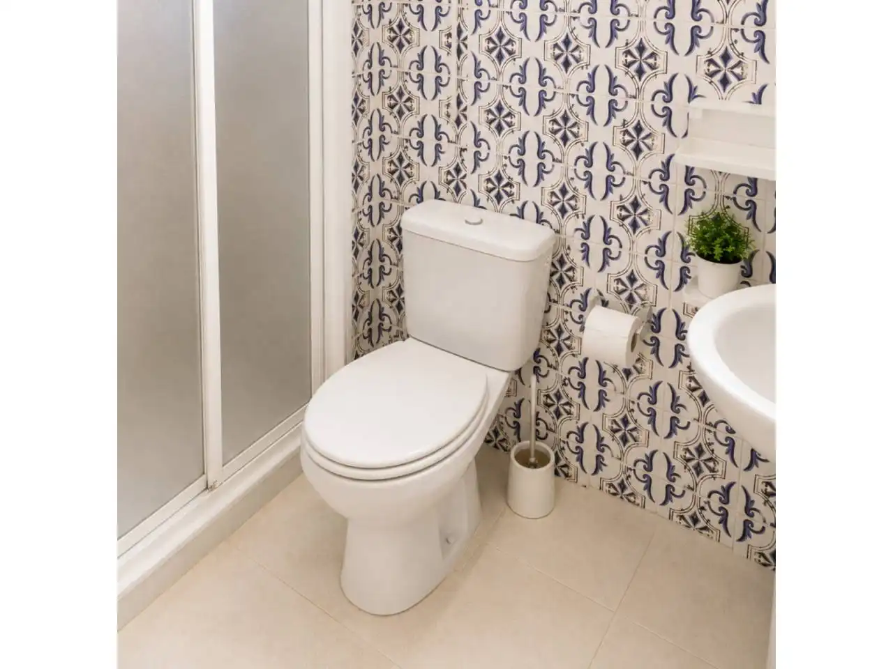 Badezimmer von Wohnung zum Verkauf in Benicolet mit Klimaanlage, Möbliert und Balkon