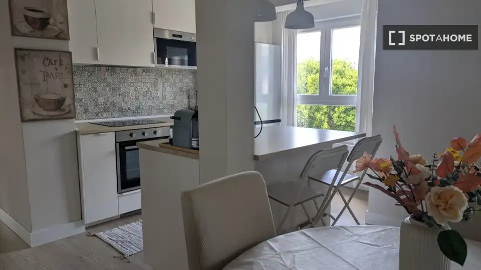 Cocina de Apartamento para compartir en Leioa con Aire acondicionado, Terraza y Amueblado