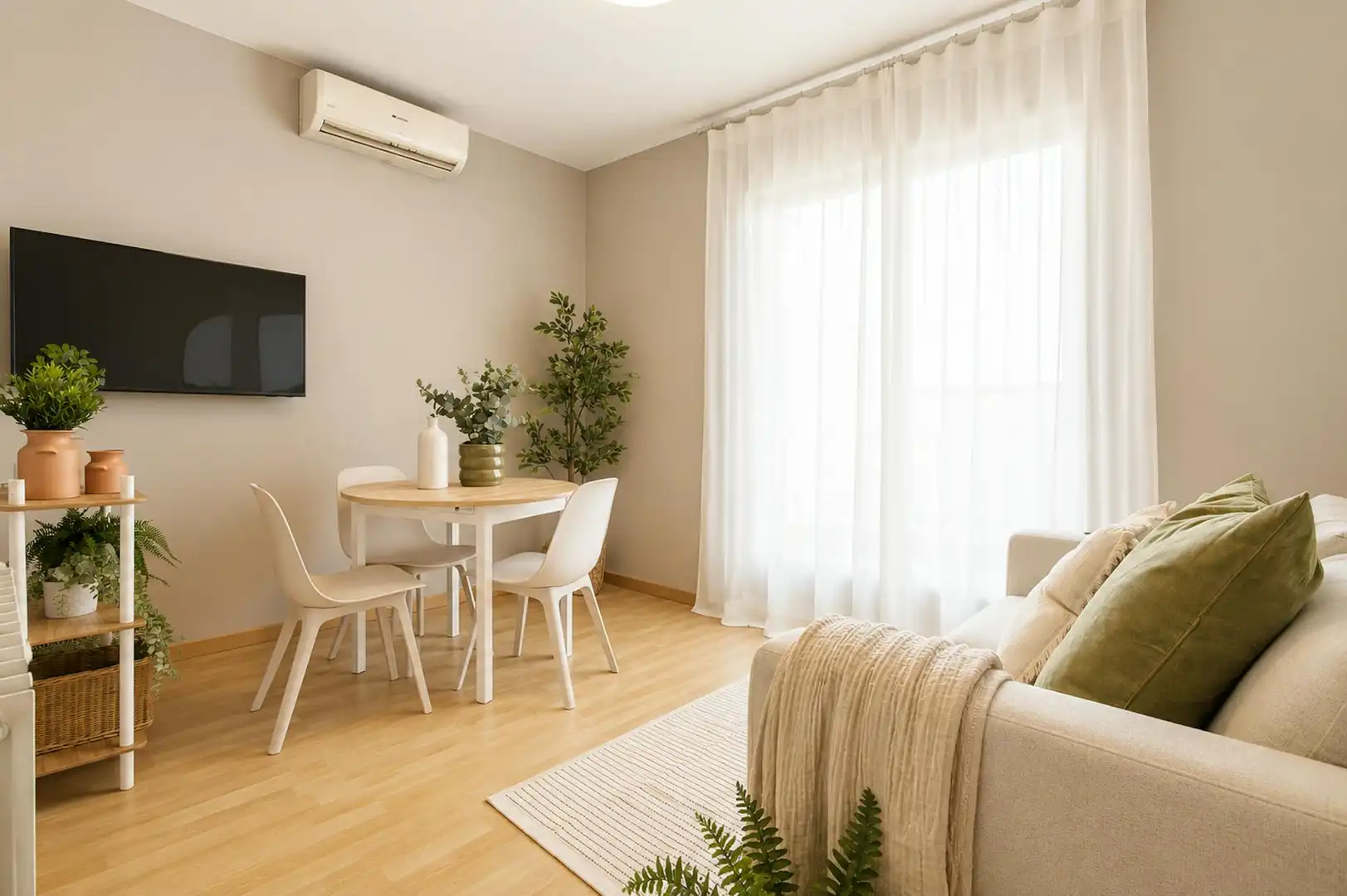 Living room of Flat for rent in Barcelona  with Air Conditioner, Heating and Furnished