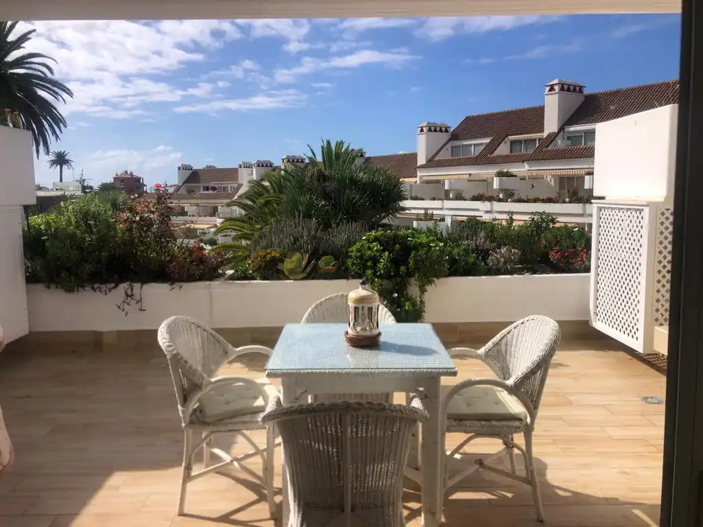Terrasse von Dachboden zur Miete in Puerto de la Cruz mit Klimaanlage, Privatgarten und Terrasse