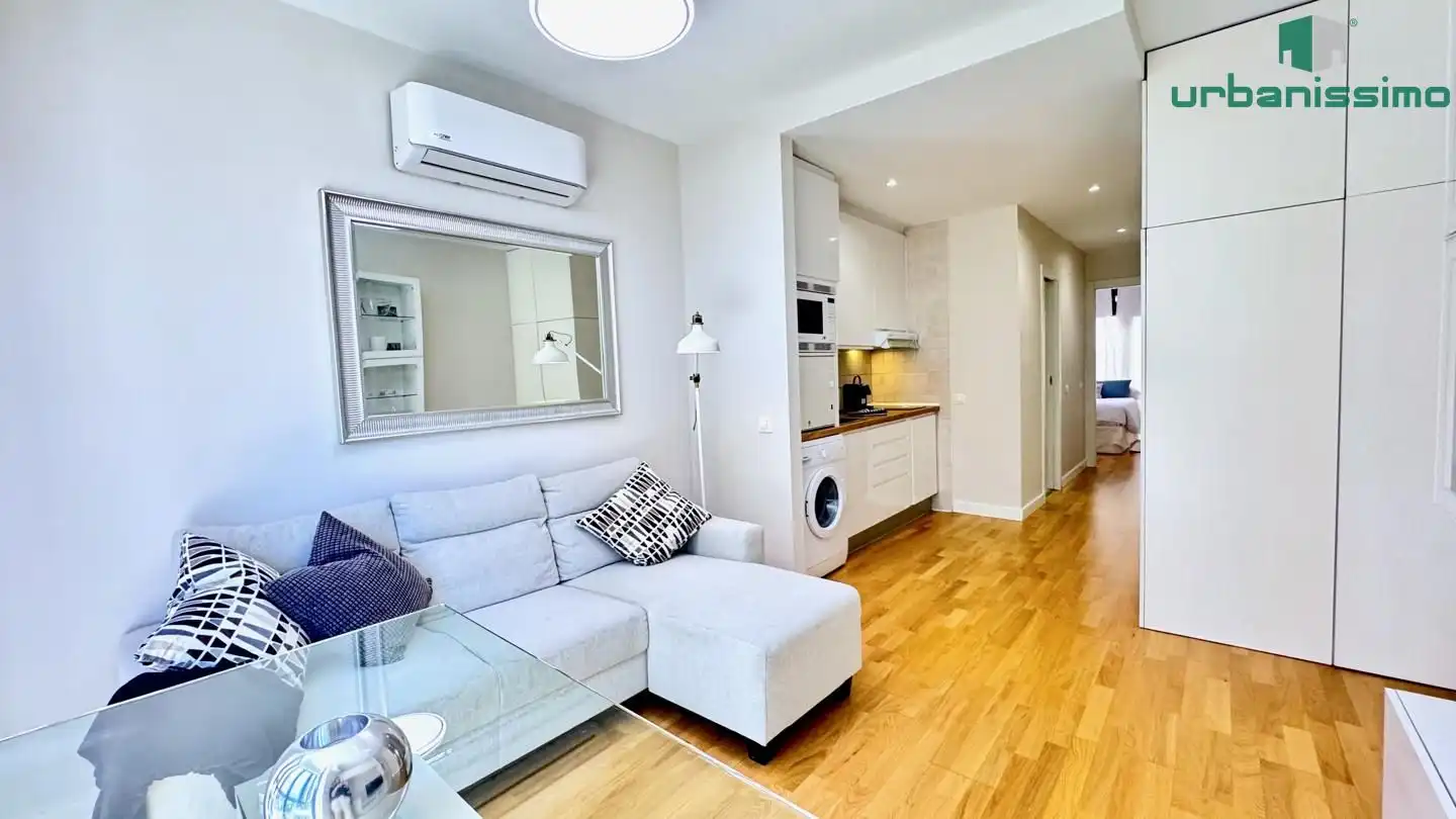 Sala d'estar de Apartament de lloguer en Madrid amb Aire condicionat, Traster i Moblat