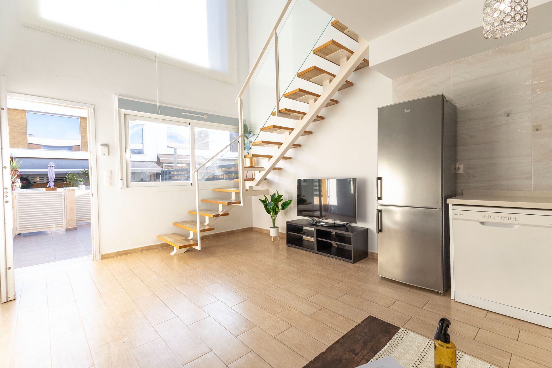 Living room of Flat for sale in Santa Pola  with Private garden, Furnished and Community pool