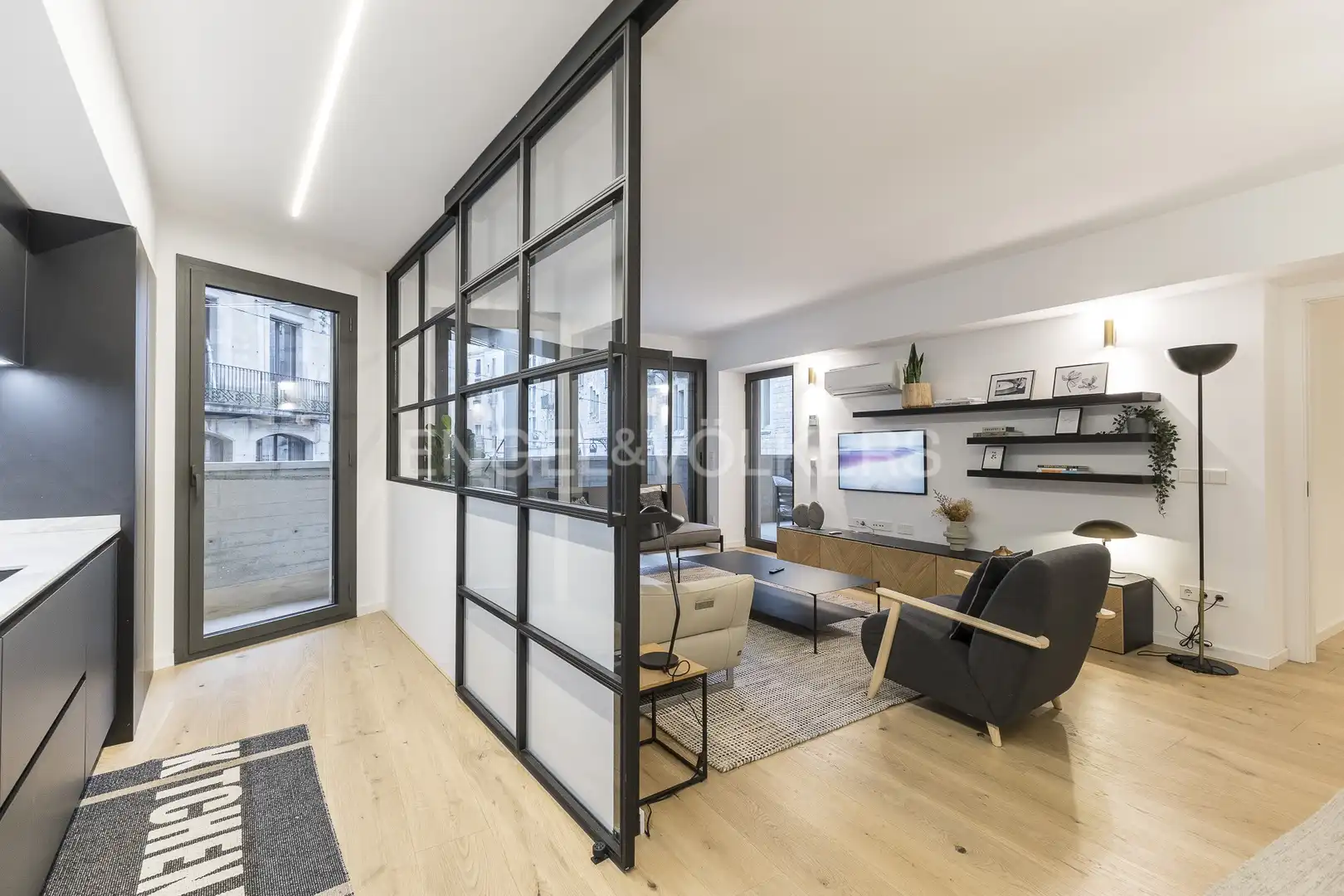 Wohnzimmer von Wohnung zur Miete in Barcelona mit Klimaanlage, Heizung und Parkett