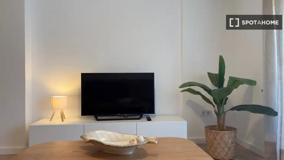 Sala de estar de Apartamento para compartir en Valencia con Aire acondicionado, Terraza y Amueblado