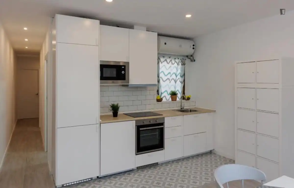 Cocina de Apartamento para compartir en L'Hospitalet de Llobregat con Amueblado, Horno y Lavadora