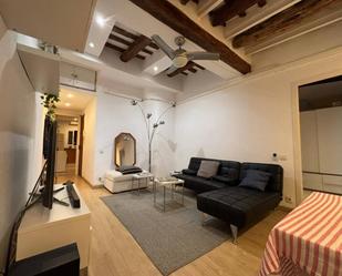 Living room of Flat to rent in  Barcelona Capital  with Heating, Parquet flooring and Balcony