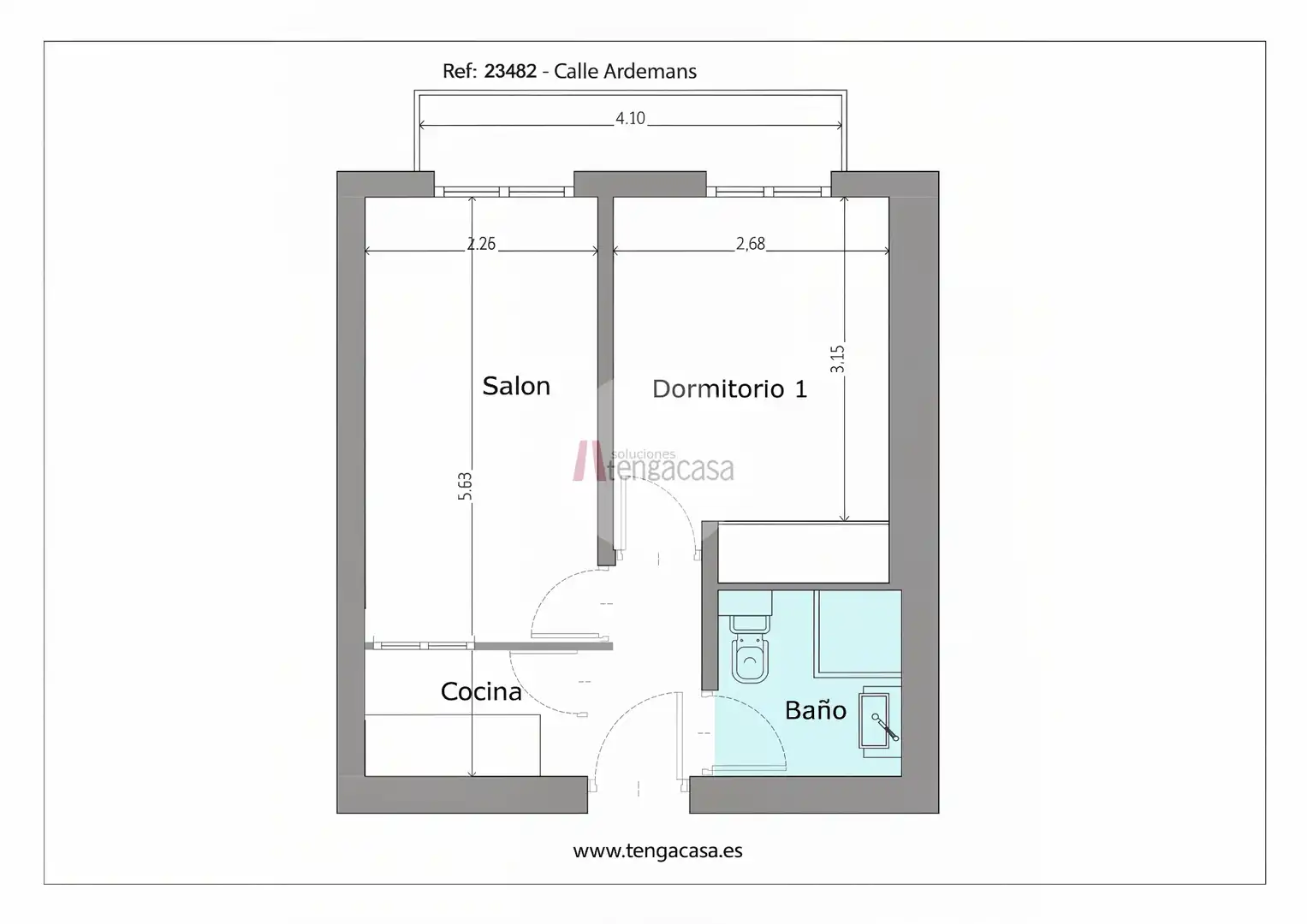 Habitación de Apartamento de alquiler en Madrid con Aire acondicionado, Calefacción y Terraza