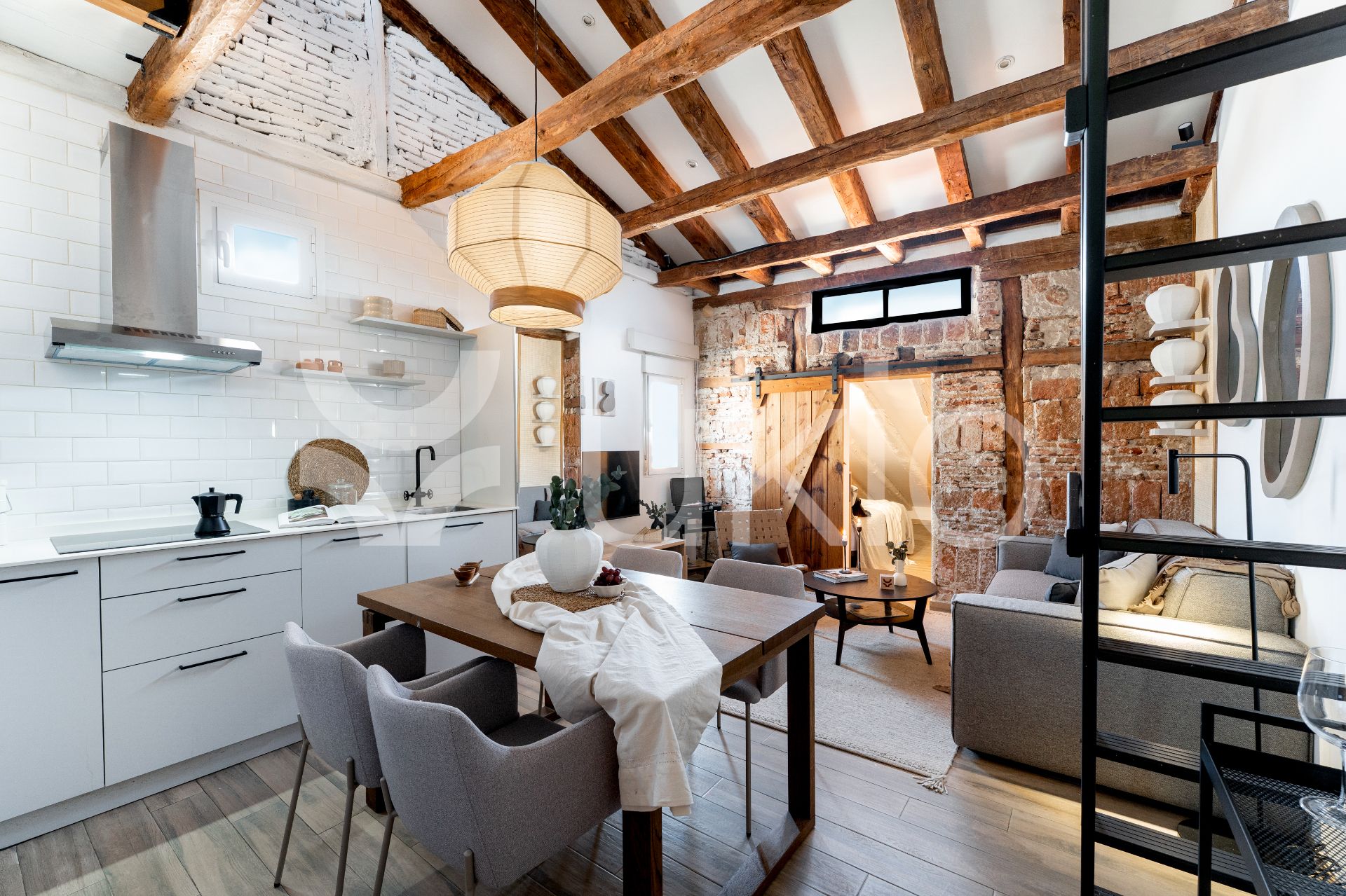 Kitchen of Apartment to rent in  Madrid Capital  with Air Conditioner, Heating and Furnished