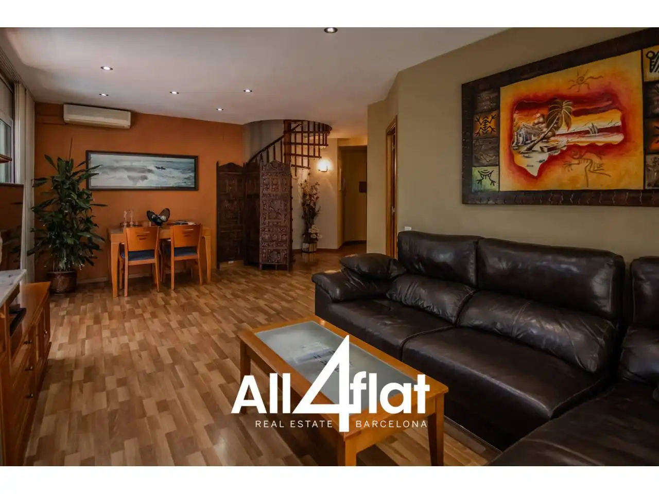 Living room of Duplexes for rent in Barcelona  with Air Conditioner, Heating and Terrace