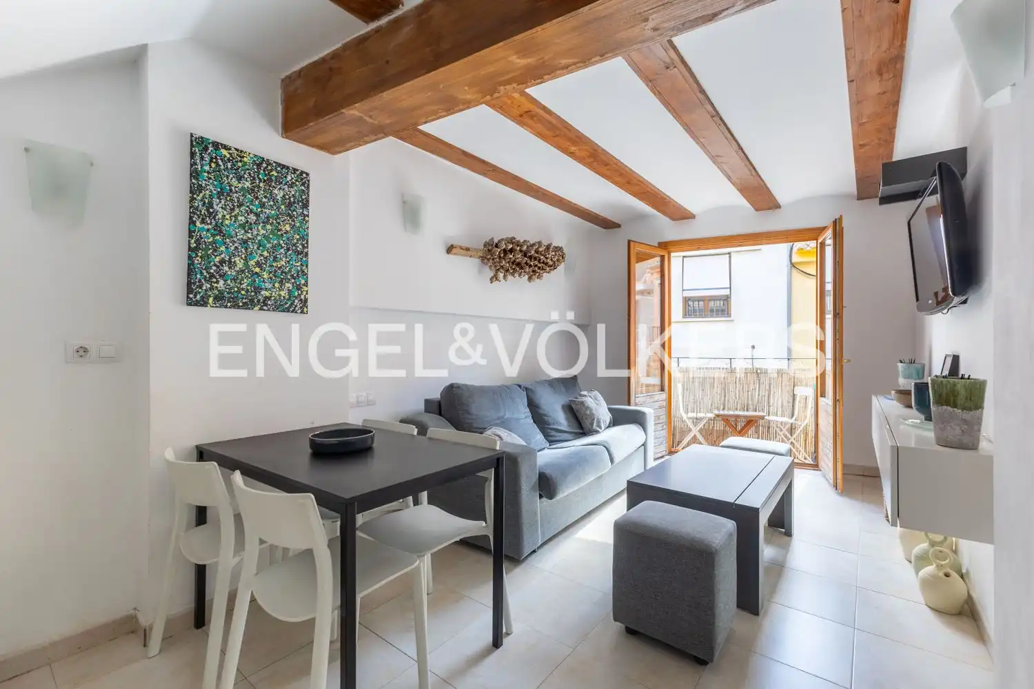 Living room of Flat for rent in Valencia  with Air Conditioner, Heating and Terrace