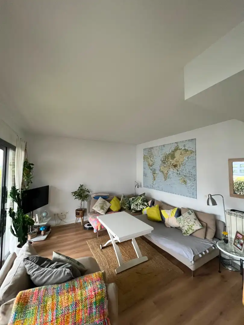 Wohnzimmer von Wohnung zur Miete in Sant Cugat del Vallès mit Klimaanlage, Parkett und Terrasse