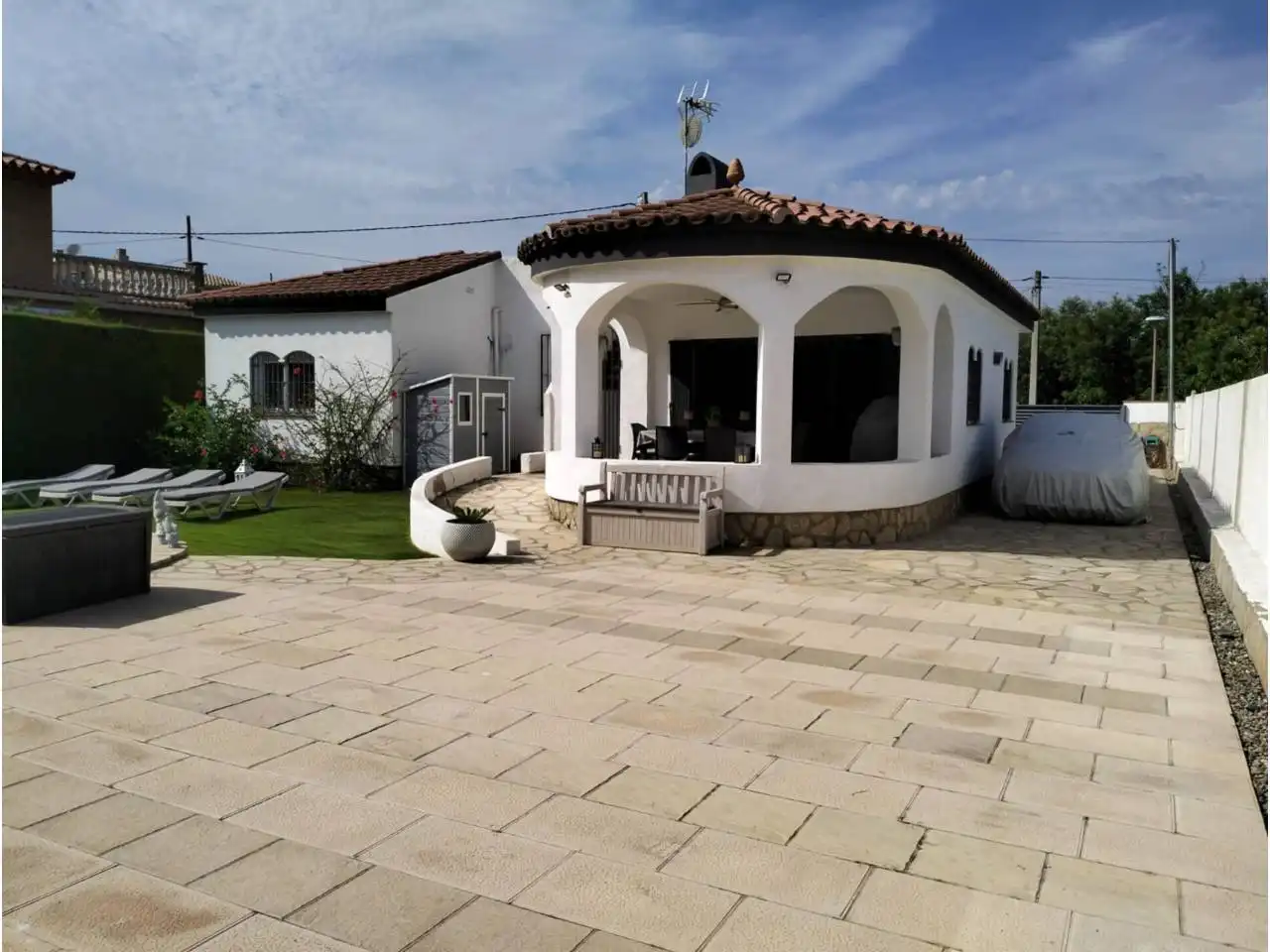 Garten von Haus oder Chalet zum Verkauf in Mont-roig del Camp mit Heizung, Privatgarten und Parkett