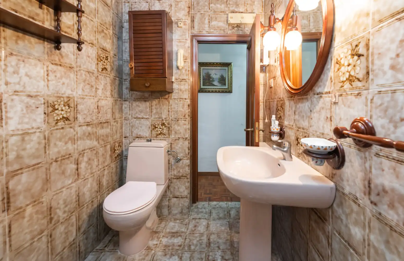 Badezimmer von Wohnung zum Verkauf in Oviedo  mit Heizung und Parkett