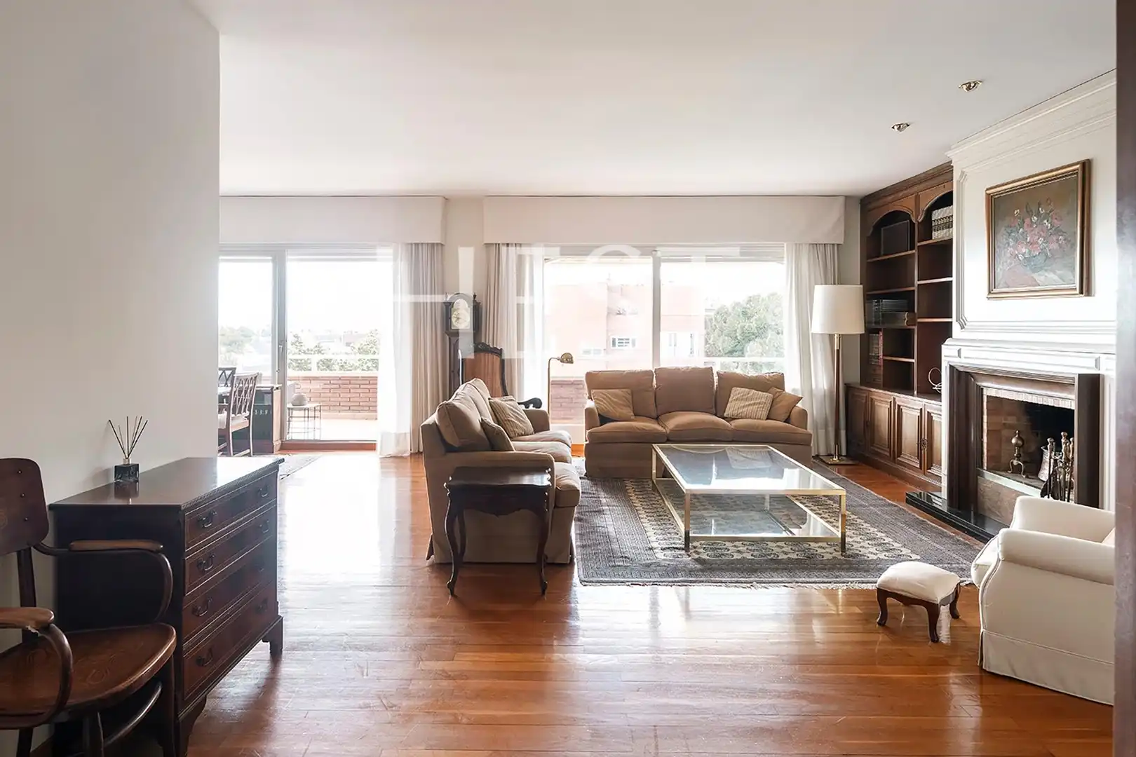 Sala de estar de Piso de alquiler en Barcelona con Calefacción, Jardín privado y Parquet