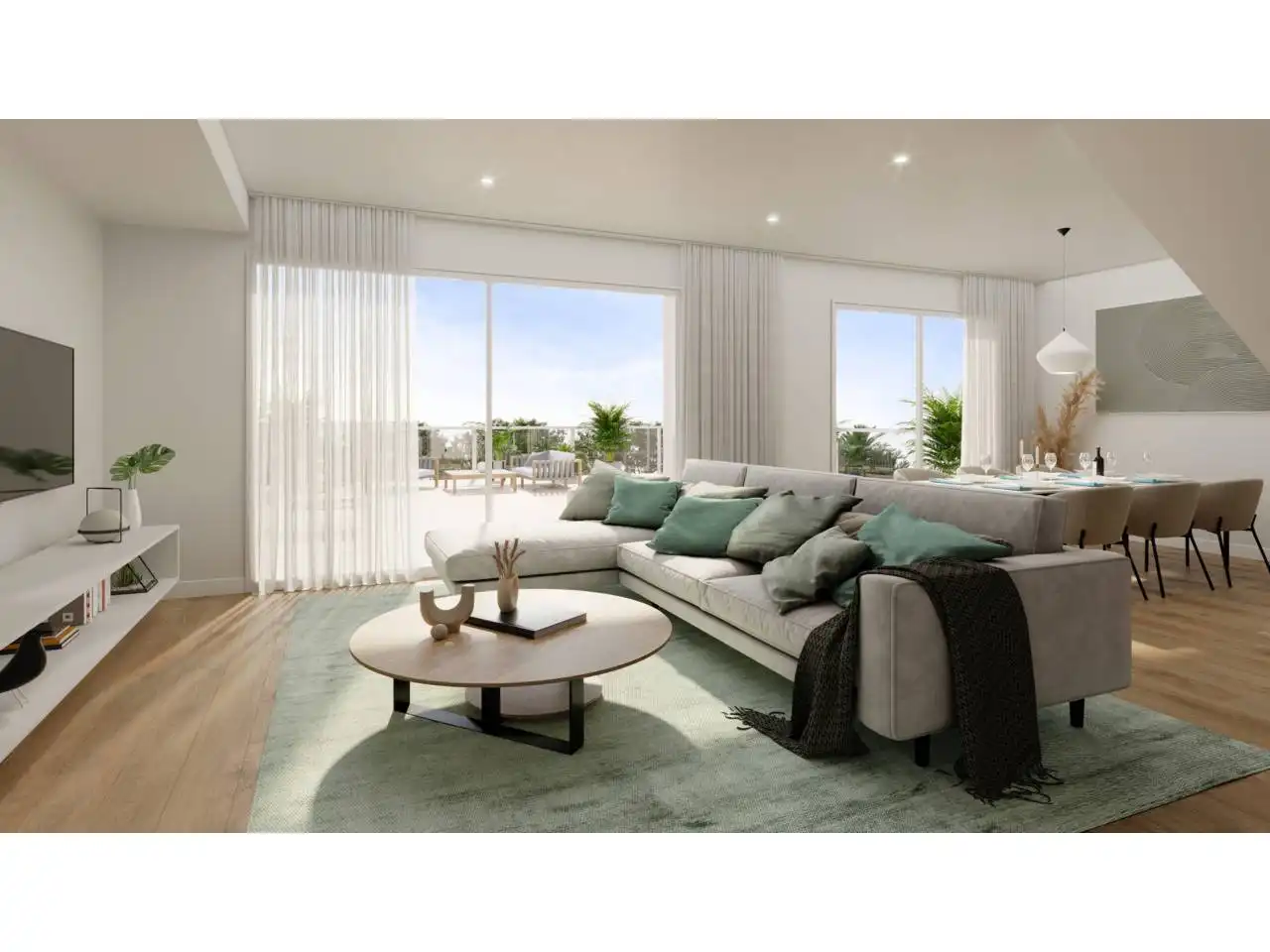 Sala de estar de Apartamento en venta en Monforte del Cid con Aire acondicionado, Jardín privado y Terraza