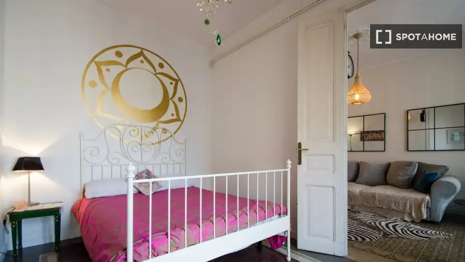 Schlafzimmer von Wohnung zur Miete in Barcelona mit Klimaanlage, Heizung und Möbliert
