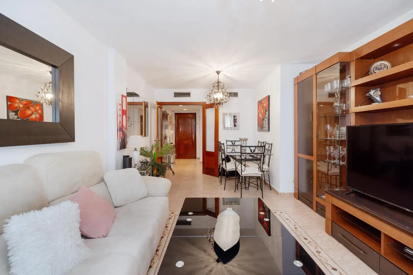 Sala d'estar de Pis en venda en Málaga amb Aire condicionat, Terrassa i Moblat