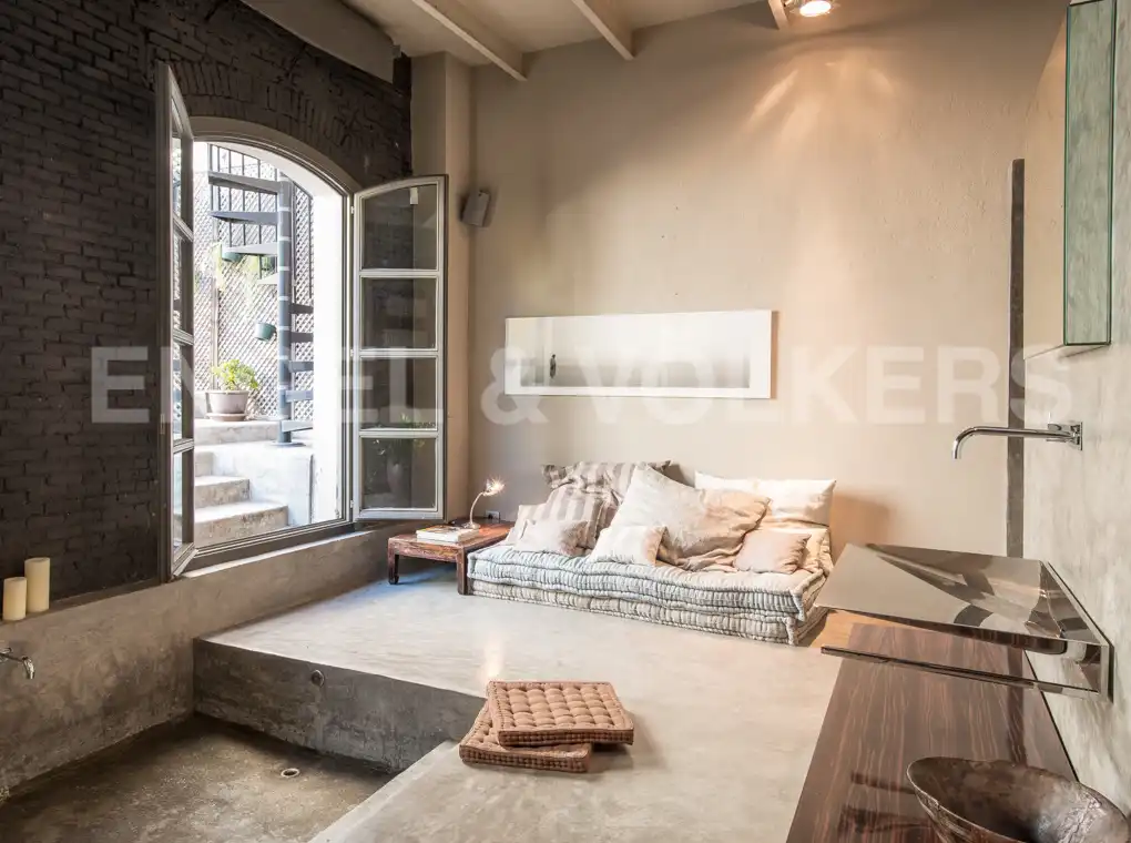 Schlafzimmer von Loft zur Miete in Barcelona mit Klimaanlage, Heizung und Parkett