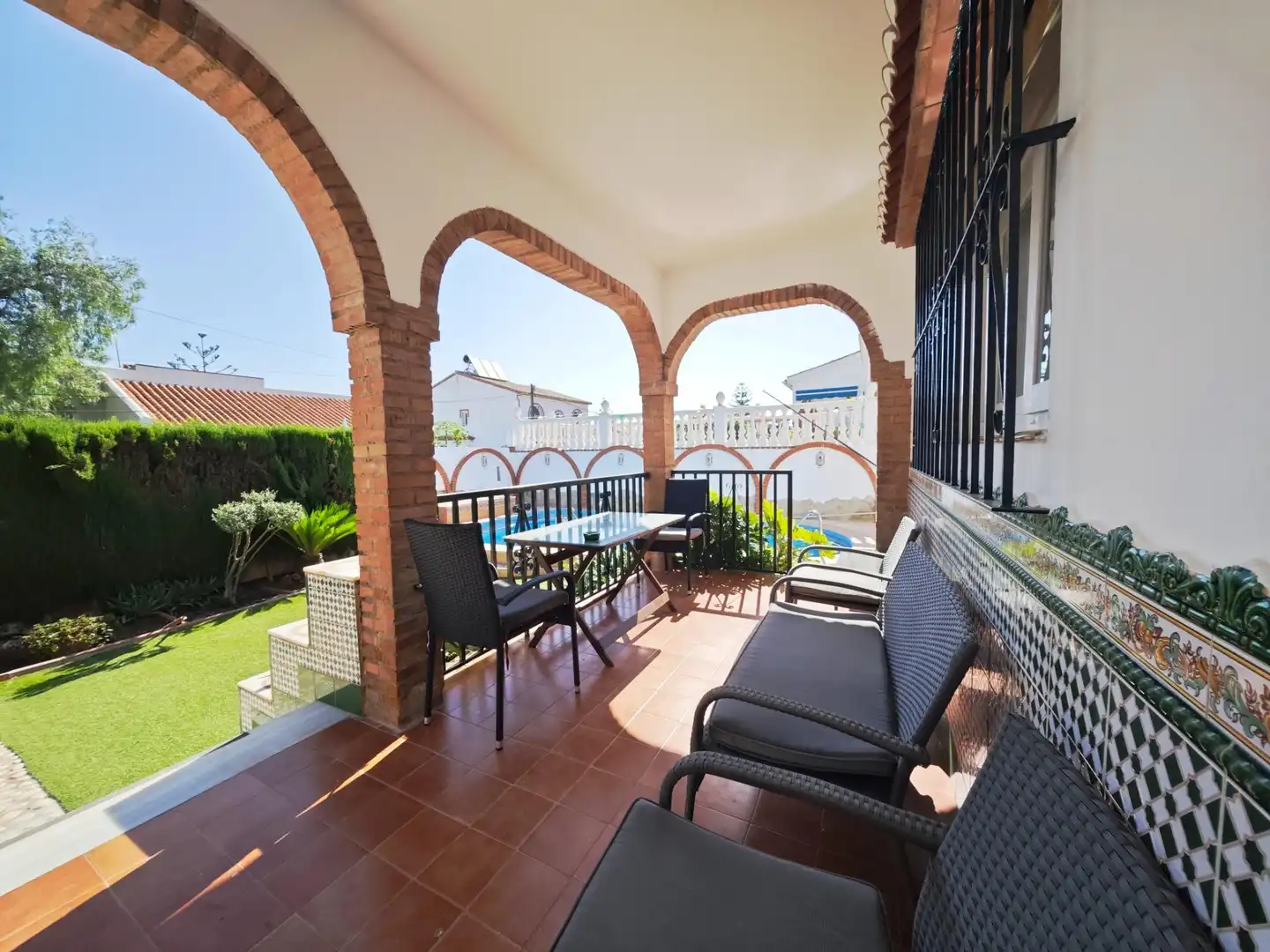Terrasse von Haus oder Chalet zur Miete in Alhaurín de la Torre mit Klimaanlage, Heizung und Privatgarten