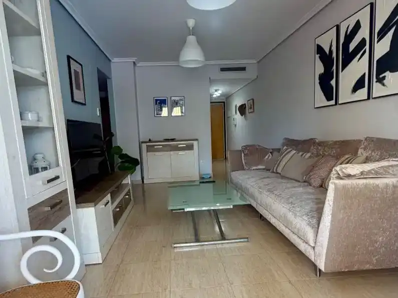 Living room of Flat for rent in Torreblanca  with Air Conditioner, Private garden and Parquet flooring