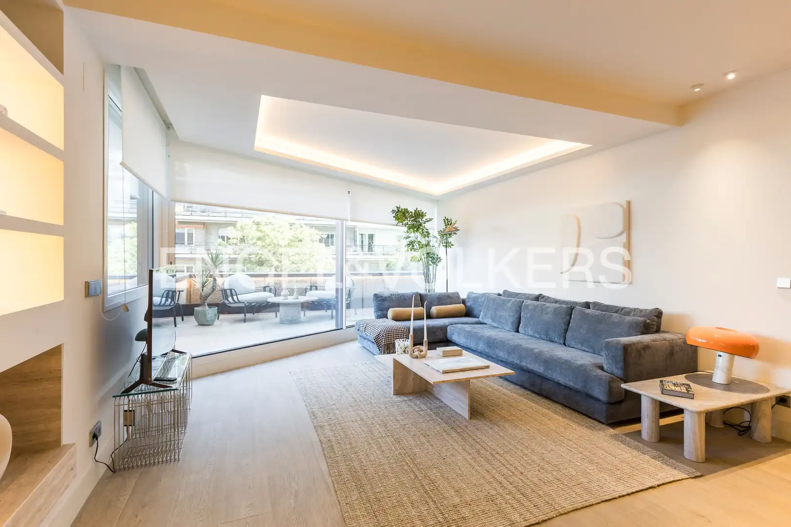 Wohnzimmer von Wohnung zur Miete in Madrid mit Klimaanlage, Heizung und Terrasse