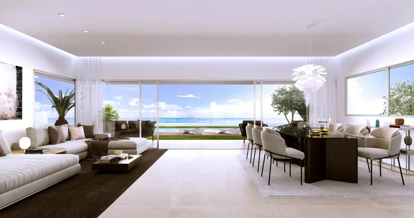 Sala de estar de Casa adosada en venta en Mijas con Aire acondicionado, Calefacción y Jardín privado