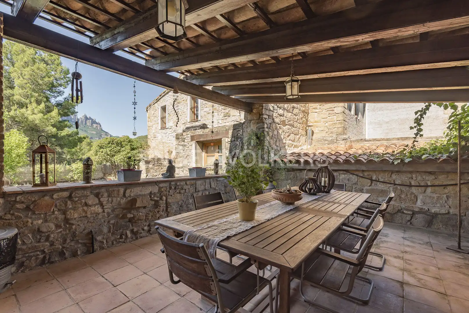 Terrace of Country homes for sale in Castellbell i el Vilar  with Heating, Private garden and Swimming Pool