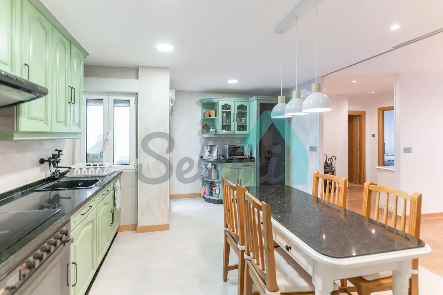Kitchen of Flat for rent in Siero  with Heating, Terrace and Furnished