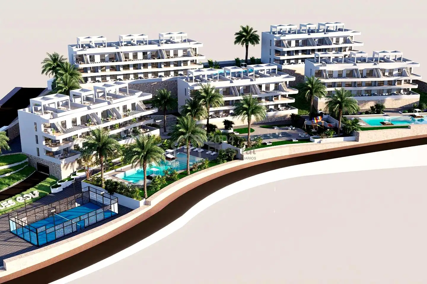 Vista exterior de Planta baja en venta en Finestrat con Terraza y Piscina comunitaria