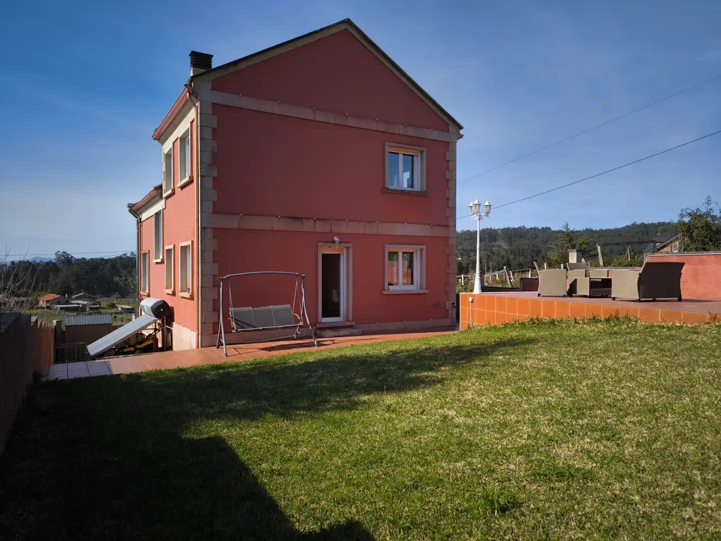 Vista exterior de Casa o chalet en venta en Meis con Calefacción, Jardín privado y Parquet