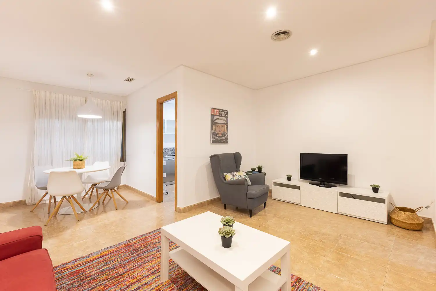 Living room of Flat for rent in Valencia  with Air Conditioner, Heating and Furnished