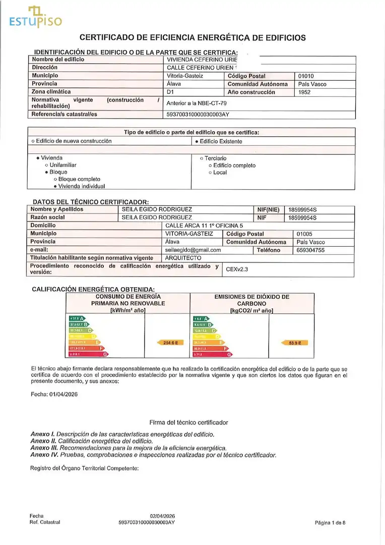 Piso en venta en Calle CEFERINO URIEN, Ali Gobeo