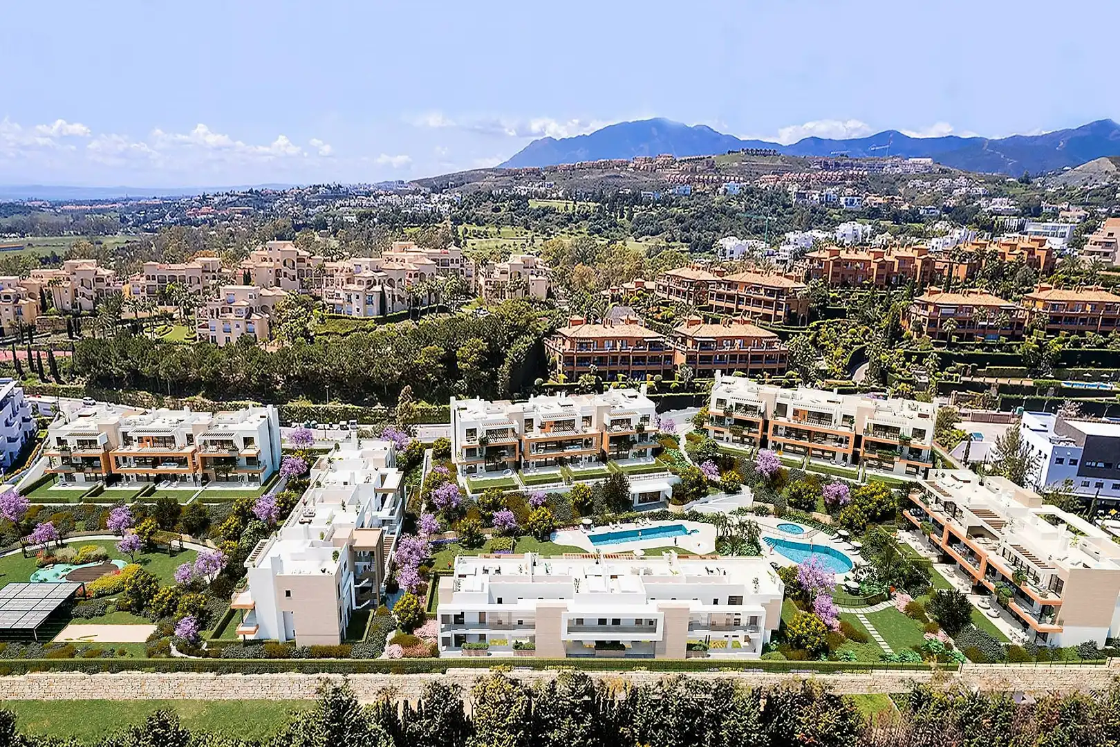 Vista exterior de Planta baja en venta en Estepona con Aire acondicionado, Jardín privado y Terraza