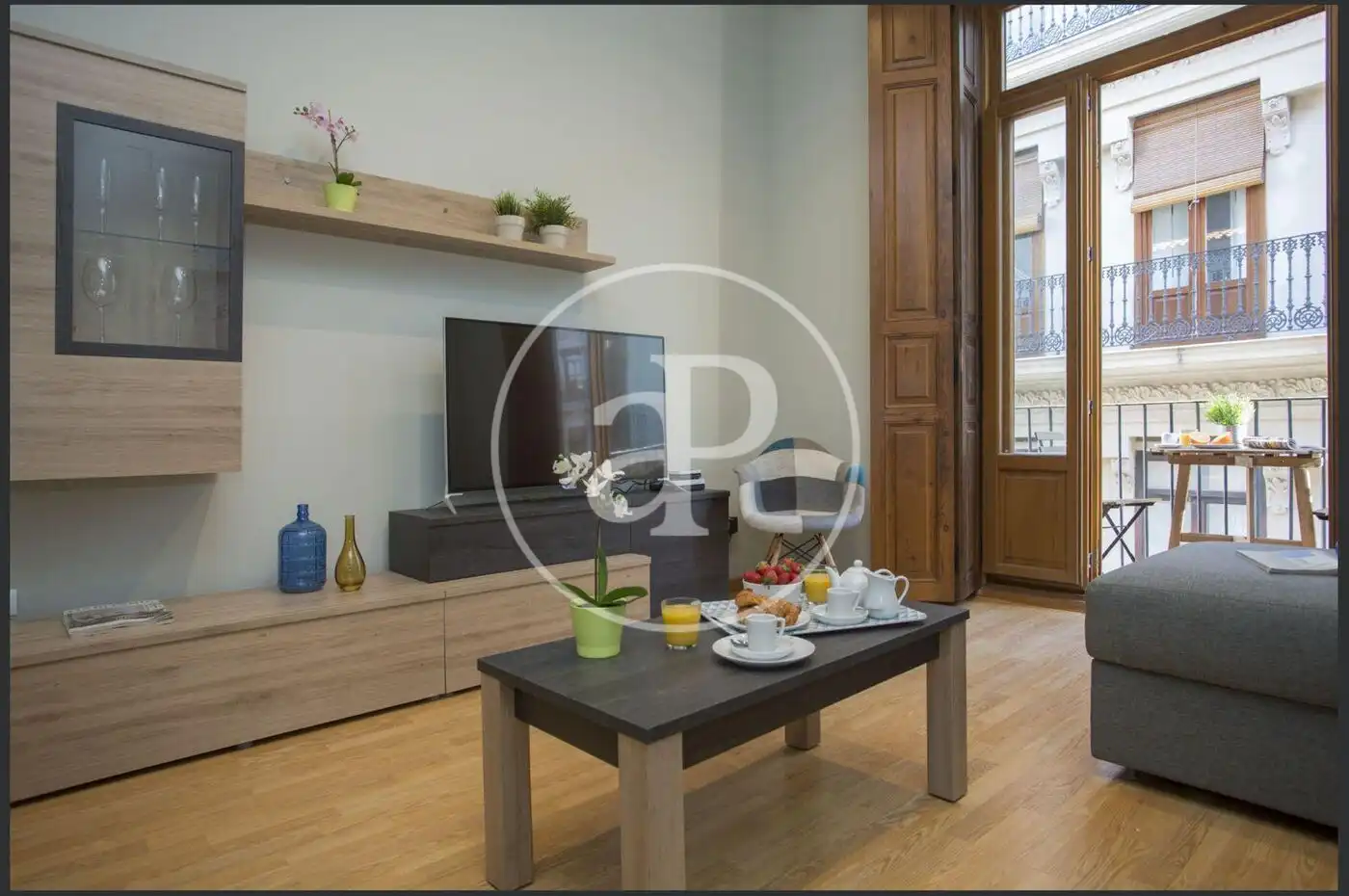 Living room of Flat for rent in  Valencia Capital  with Air Conditioner, Heating and Furnished