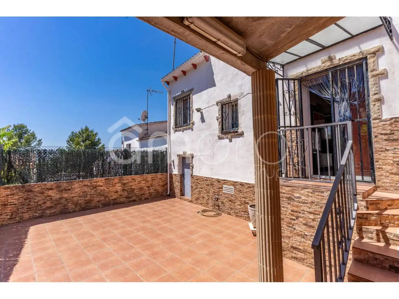 Terrassa de Casa o xalet en venda en La Pobla de Montornès   amb Aire condicionat, Jardí privat i Terrassa