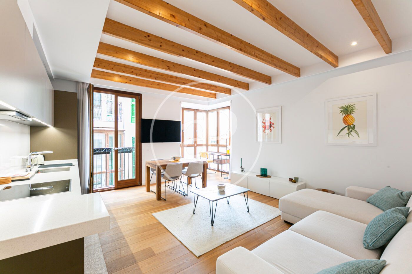 Sala de estar de Piso de alquiler en  Palma de Mallorca con Aire acondicionado, Calefacción y Trastero