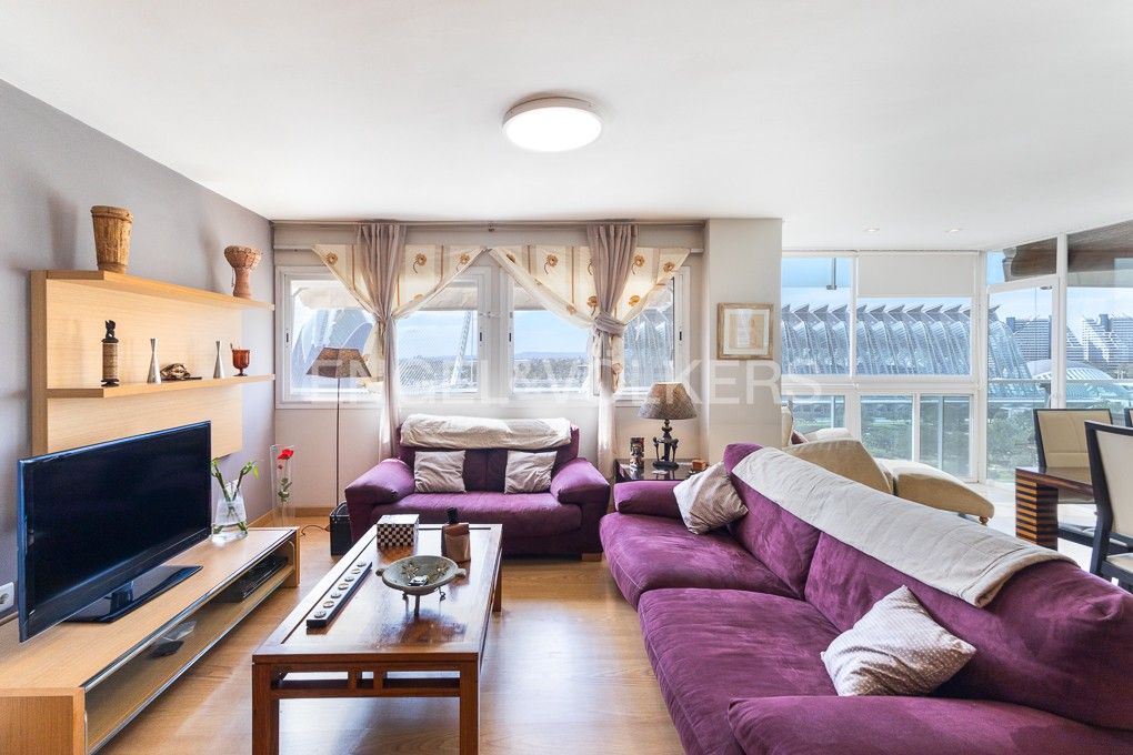 Sala d'estar de Apartament de lloguer en  Valencia Capital amb Aire condicionat, Calefacció i Terrassa