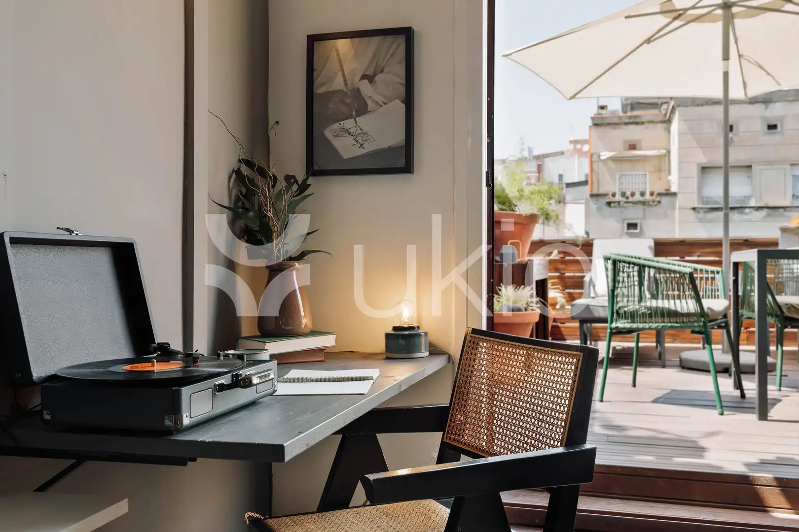 Terrace of Attic for rent in Barcelona  with Air Conditioner, Heating and Parquet flooring