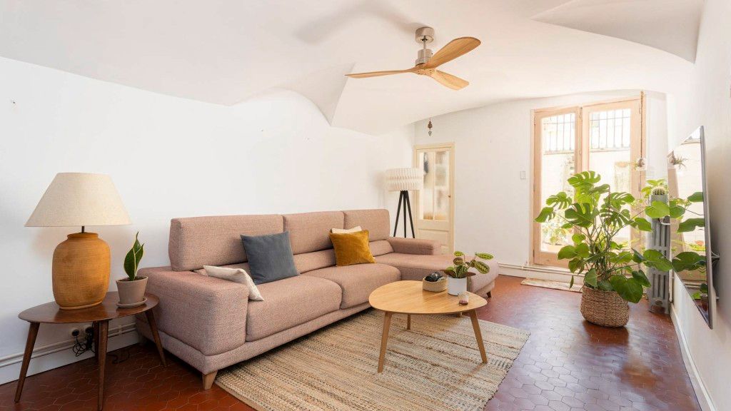 Sala d'estar de Apartament en venda en  Barcelona Capital amb Aire condicionat, Parquet i Terrassa