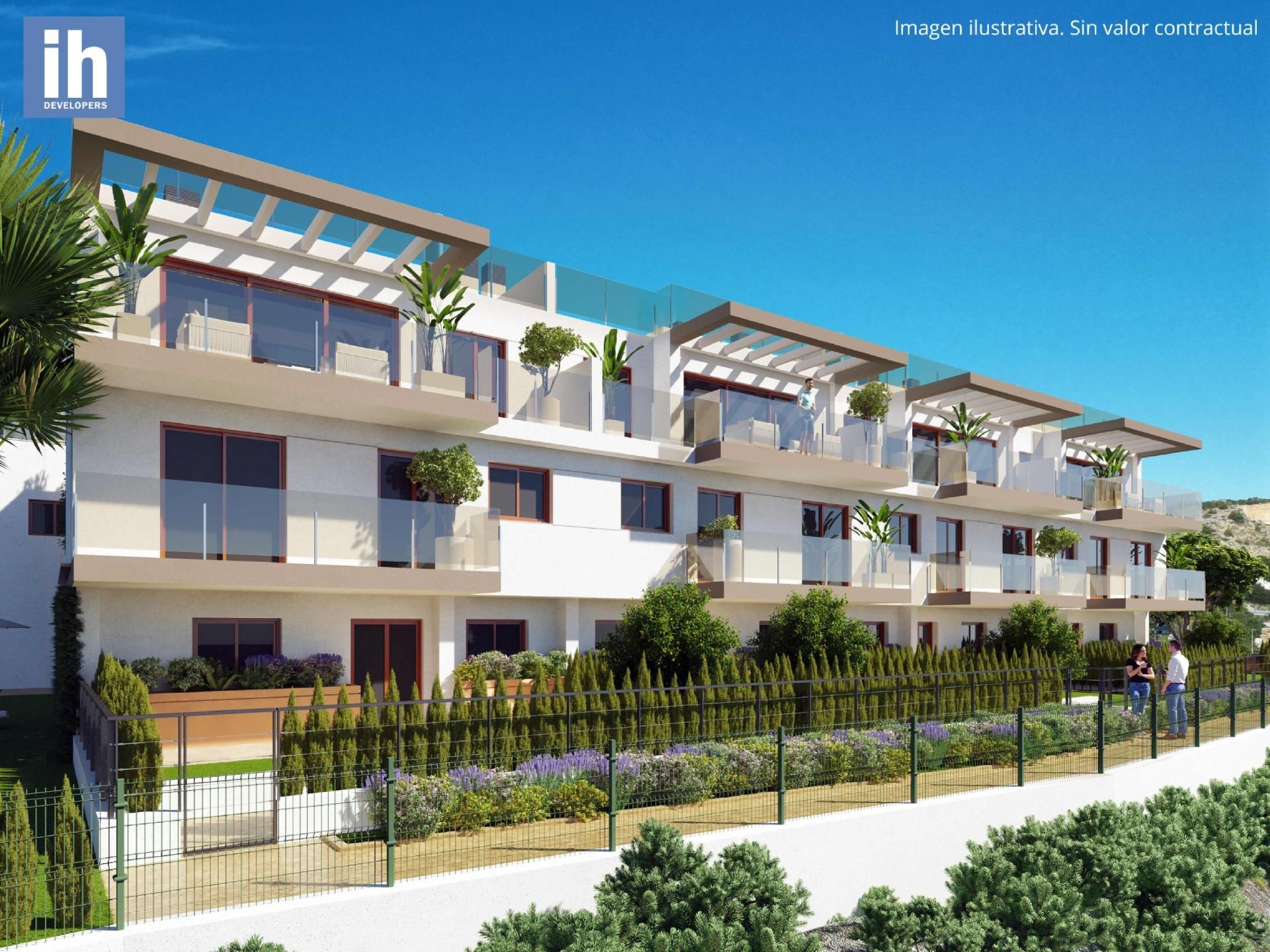 Exterior view of Single-family semi-detached for sale in La Nucia  with Air Conditioner, Private garden and Balcony