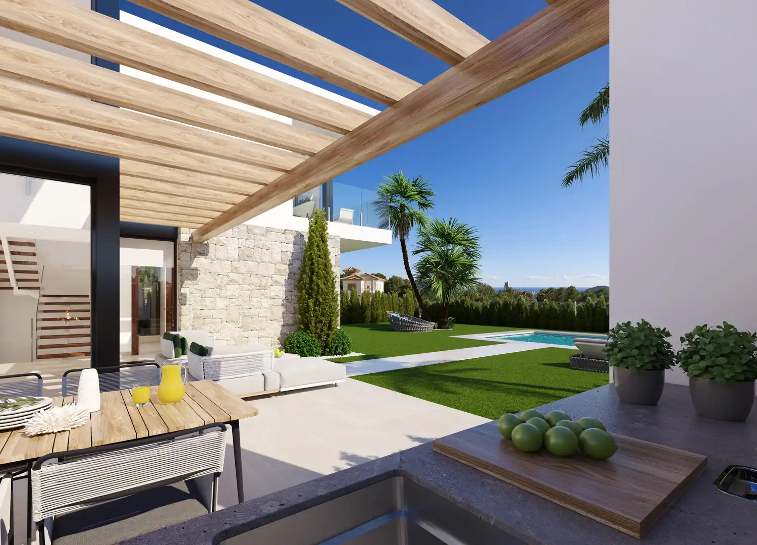 Terraza de Casa o chalet en venta en Finestrat con Aire acondicionado, Jardín privado y Terraza