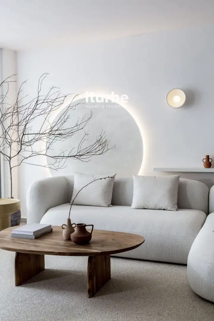 Sala de estar de Casa adosada de alquiler en Marbella con Aire acondicionado, Terraza y Piscina