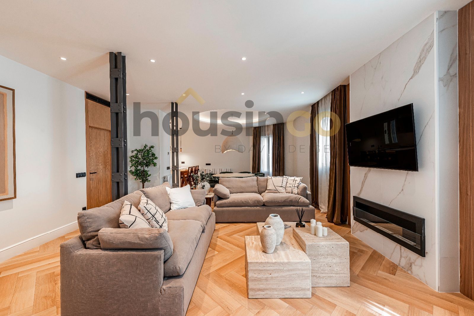 Sala de estar de Piso en venta en  Madrid Capital con Aire acondicionado, Calefacción y Parquet