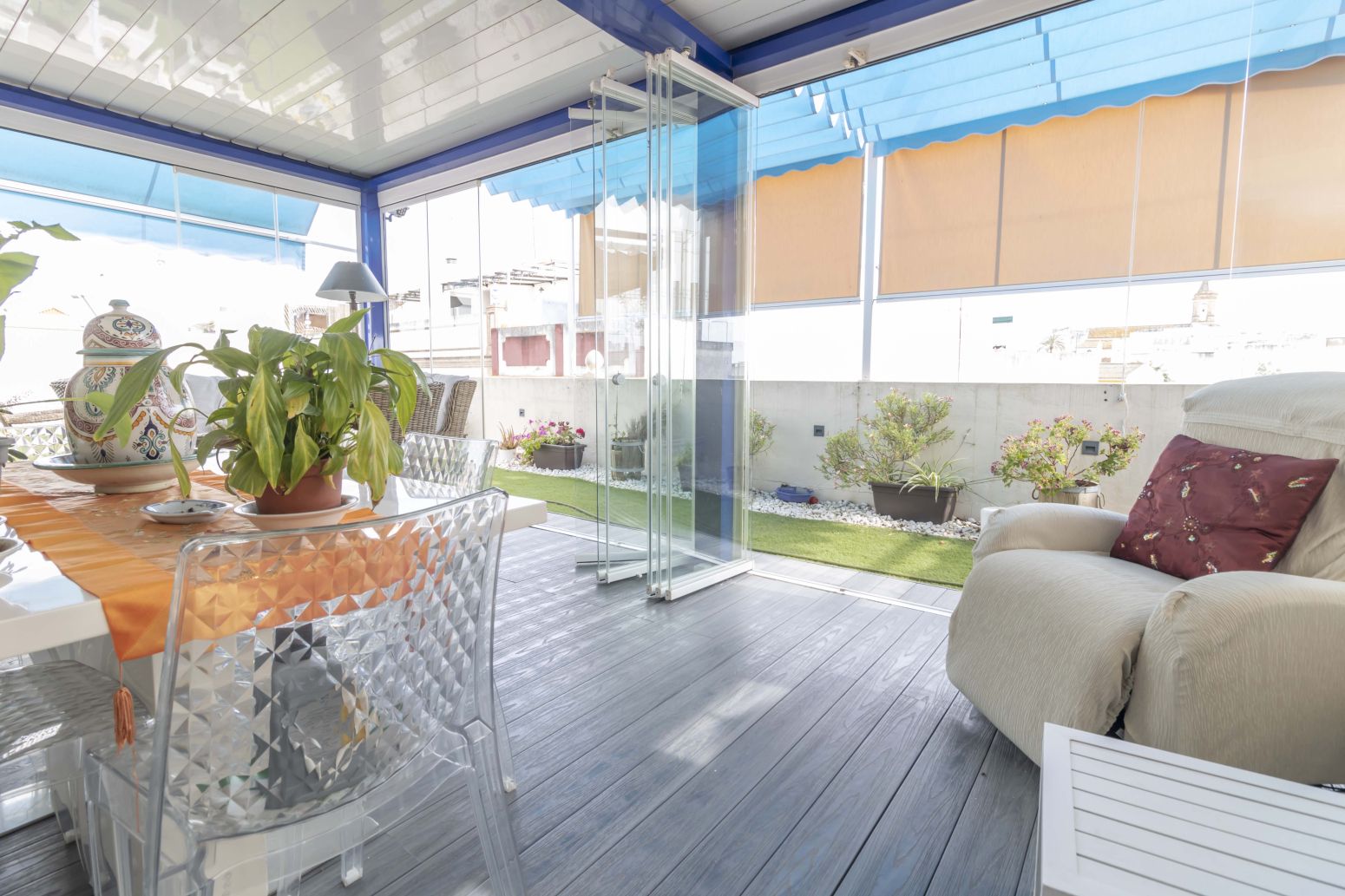 Terrace of Flat for sale in Sanlúcar la Mayor  with Air Conditioner