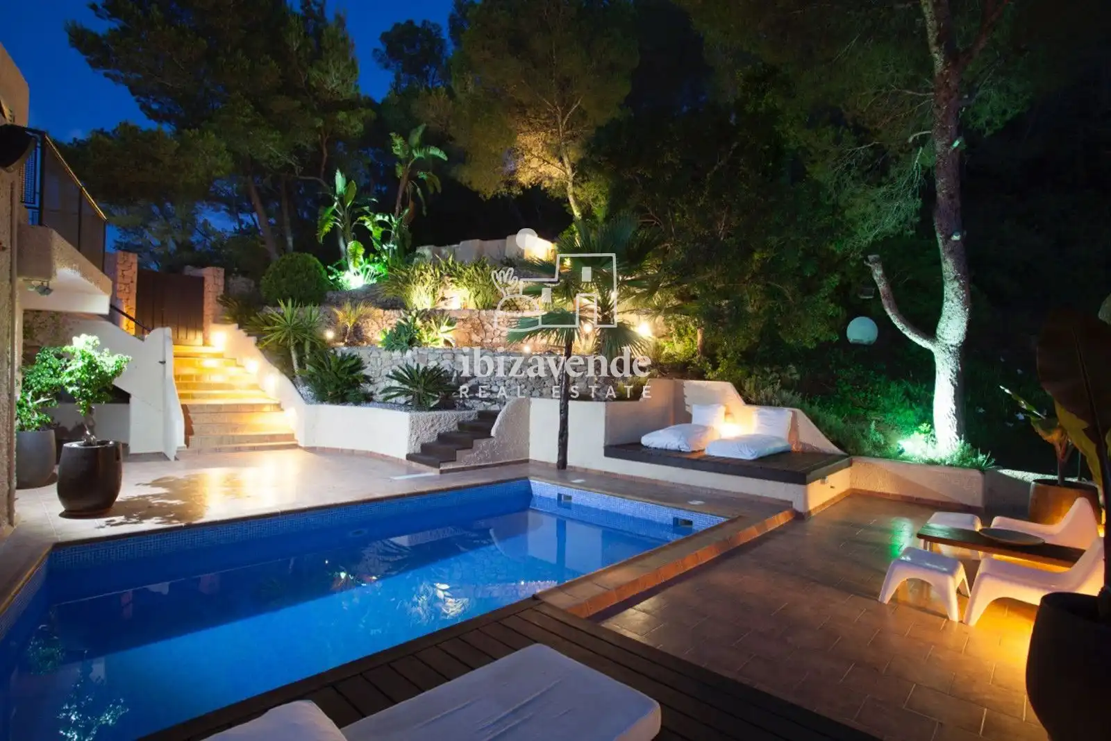 Terrassa de Casa o xalet de lloguer en Santa Eulària des Riu amb Calefacció, Terrassa i Piscina