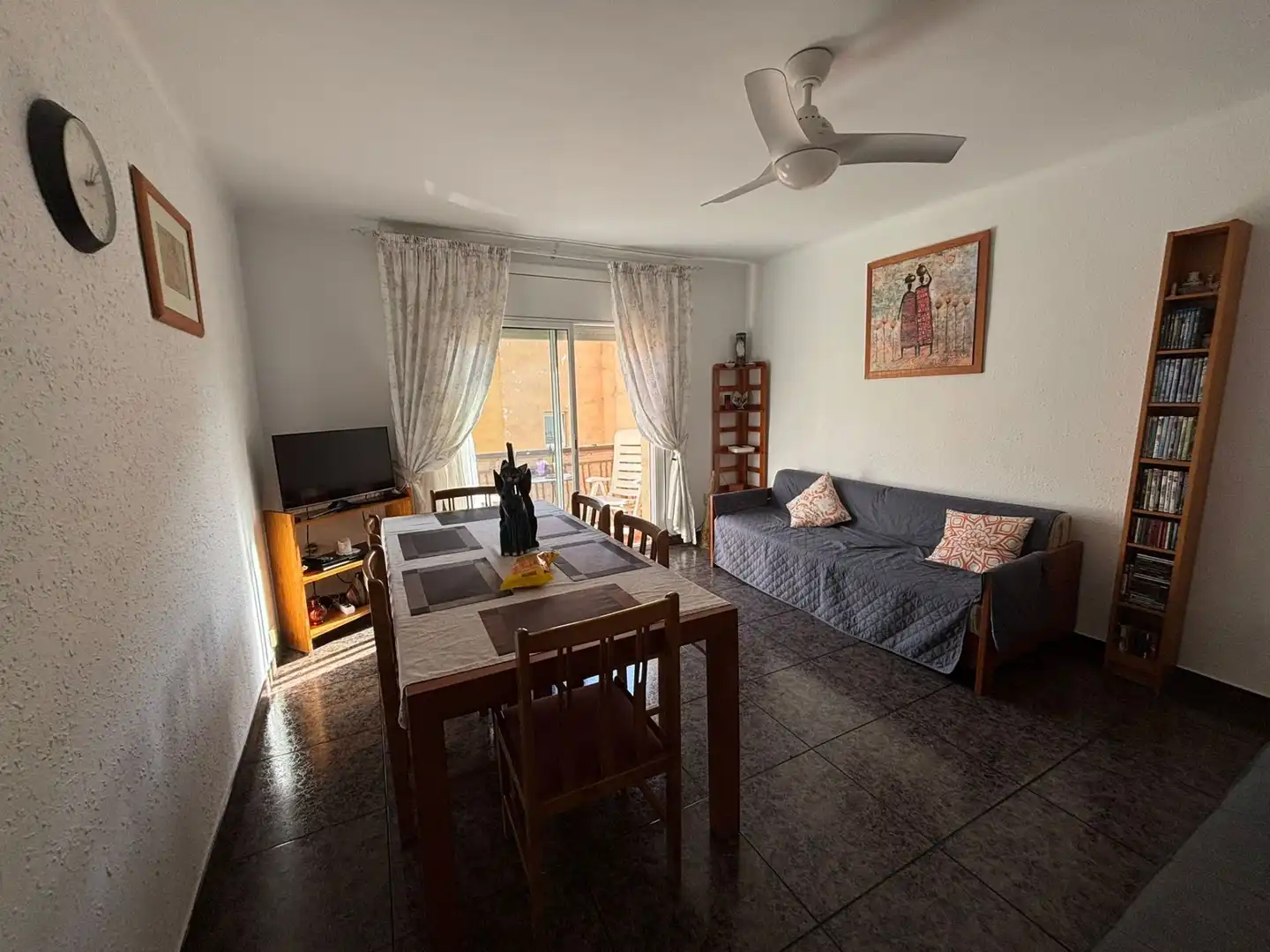 Living room of Flat for sale in Blanes  with Heating, Terrace and Furnished